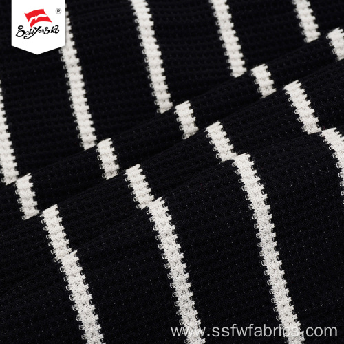 Knit Black And White Stripe Dress Fabric Women
